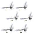 Barbless White Wulff Classic Hair Wing Dry Fly - 6 Flies Hook Size 14