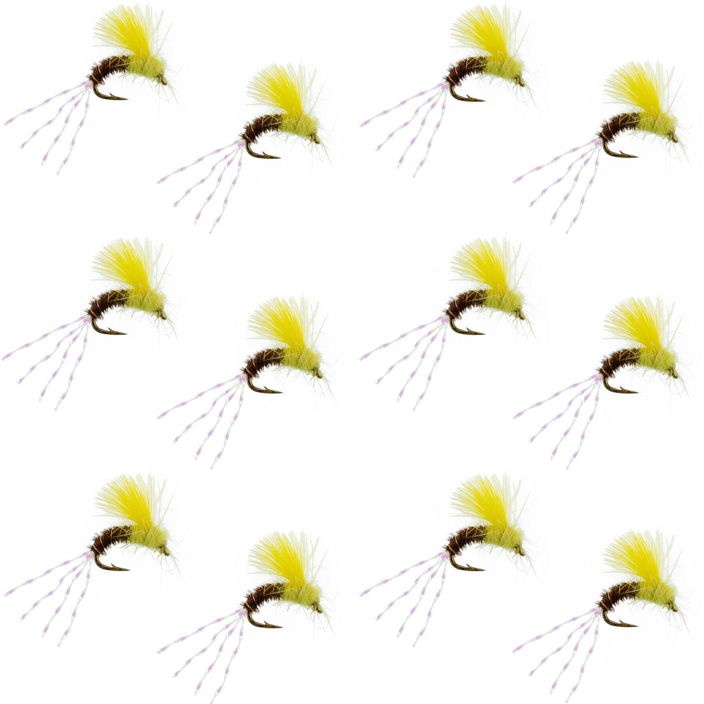CDC Pale Morning Dun Emerger PMD Wet Fly Fishing Fly - 1 Dozen Flies Hook Size 16