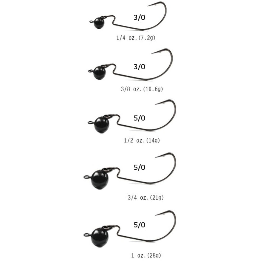 Reaction Tackle Tungsten Football/Swing Jig Heads- 3-Pack