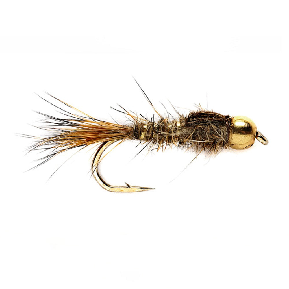3 Pack Bead Head Gold Ribbed Hare's Ear Nymph Fly Fishing Flies Hook Size 10