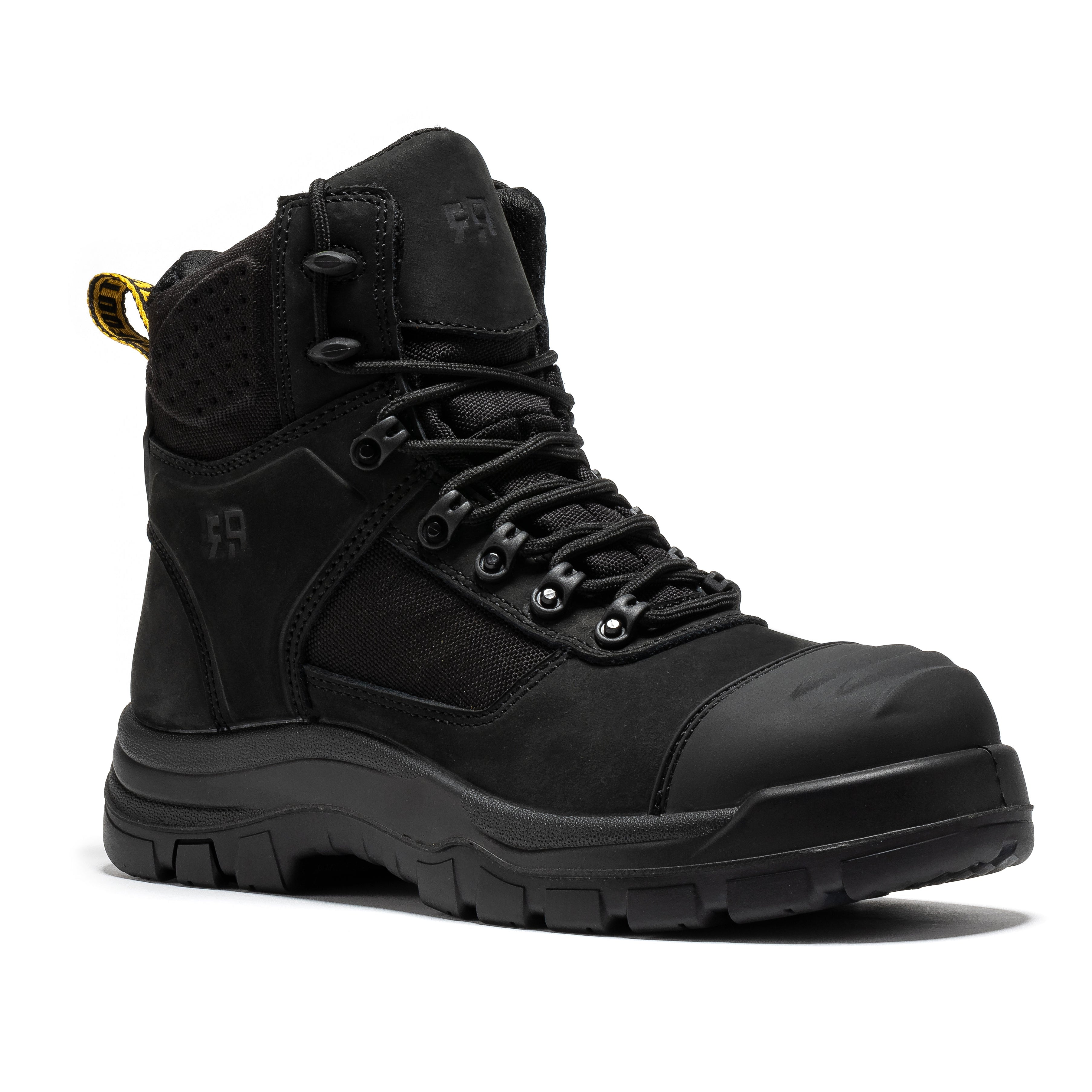 ROCKROOSTER Stowe Black 7 inch Composite Toe Leather Work Boots CP212BK