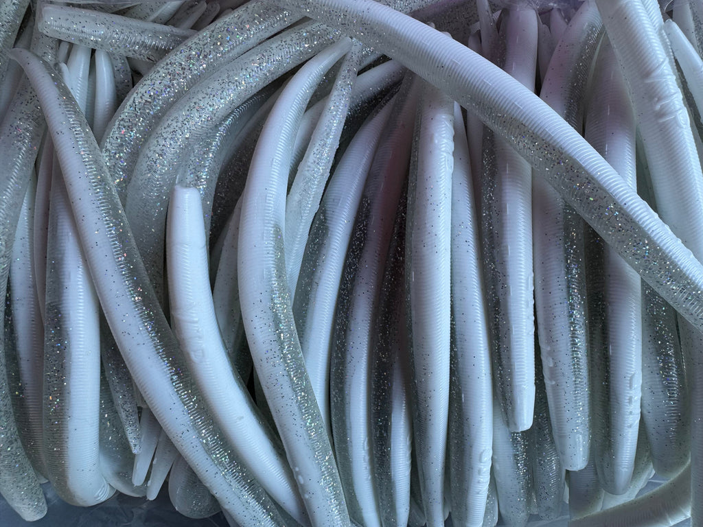 9" White/Silver Eel - Single Bait