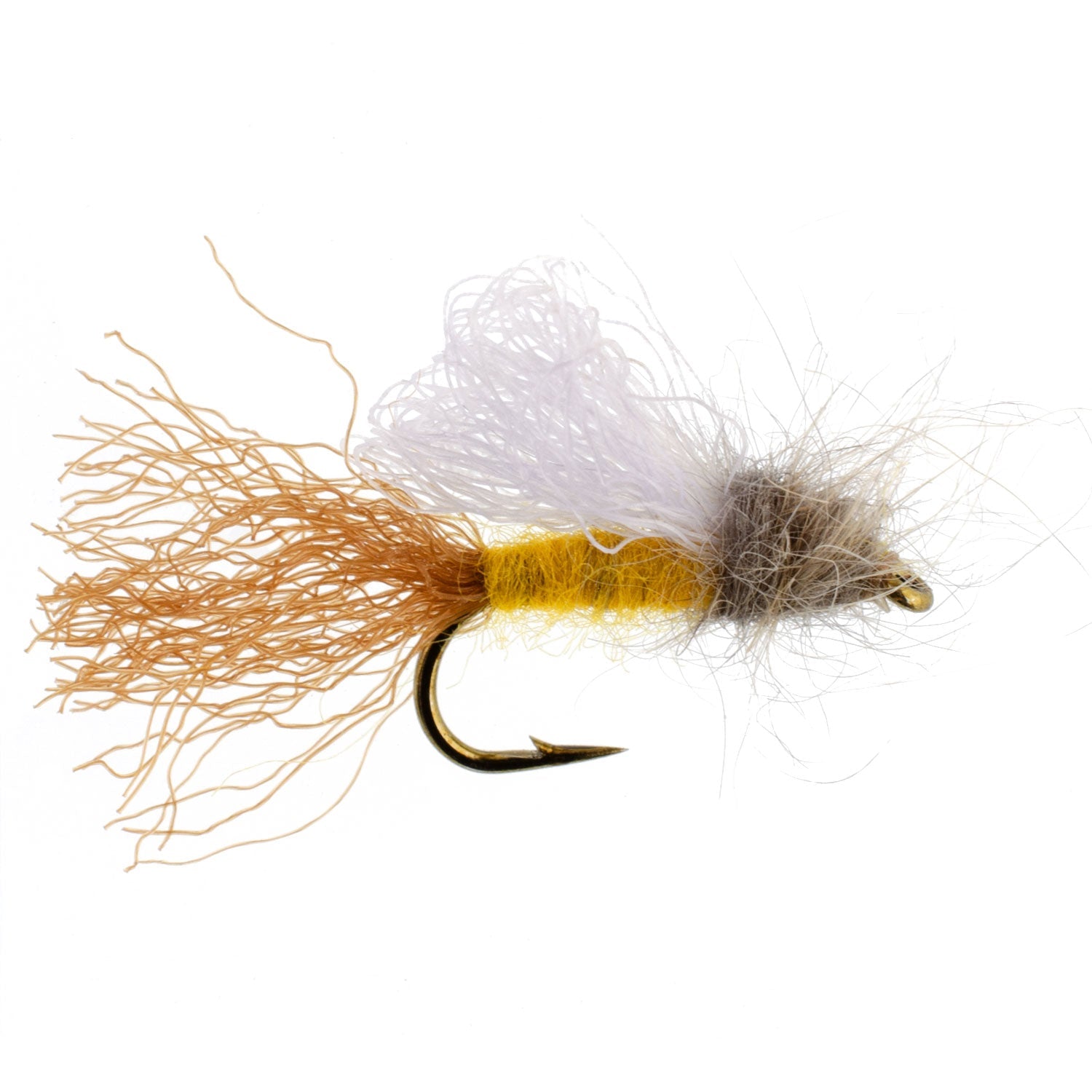 Amber Iris Caddis Emerger Caddis  Trout Dry Fly - 12 Flies Hook Size 16