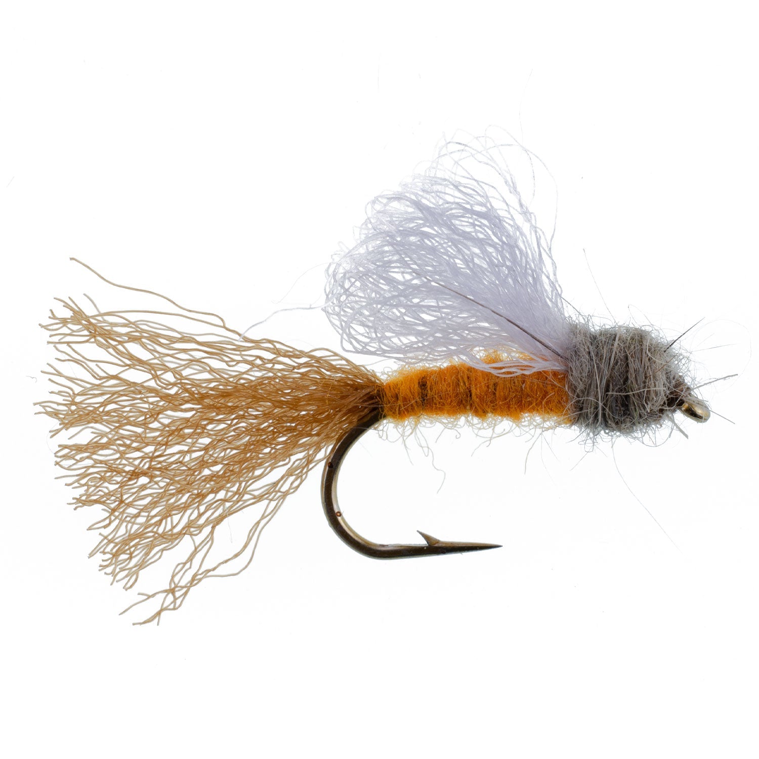 3 Pack Orange Iris October Caddis Emerger Caddis  Trout Dry Fly - Hook Size 8