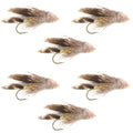 Muddler Minnow Fly Fishing Flies - Classic Bass and Trout Streamers - Set of 6 Flies Hook Size 6