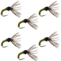 Olive Zebra Sakasa Kebari - 6 Tenkara Flies - Size 12