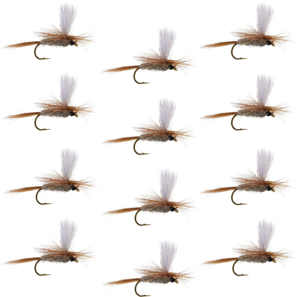 Hares Ear Parachute Classic Dry Fly - 12 Flies Hook Size 12