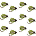 LaFontaine Olive Deep Sparkle Caddis Pupa - 1 Dozen Flies Hook Size 16