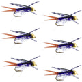 Bead Head Purple Batman Rubber Legs Nymph Fly - 6 Flies Hook Size 10