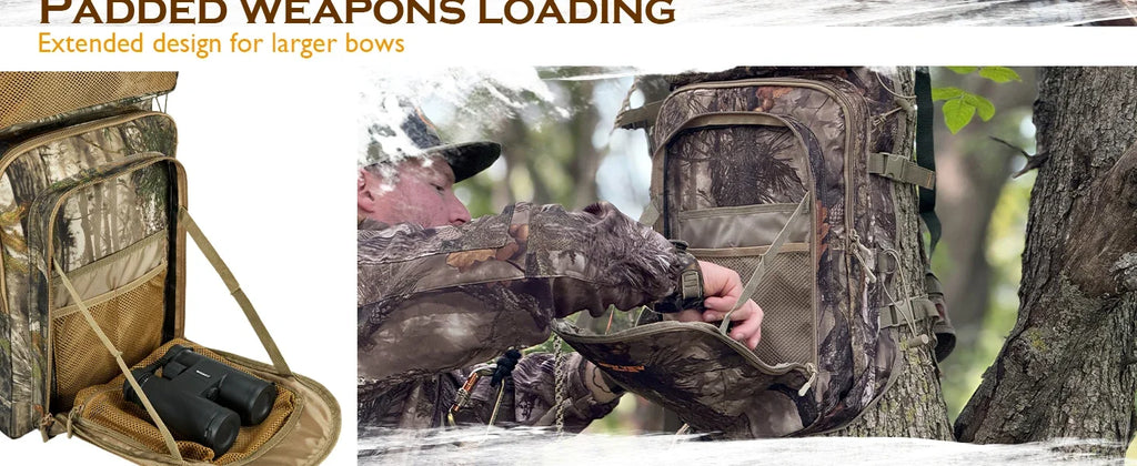 Bow Hunting Backpack & Tree Saddle Back Pack with Bow Holder