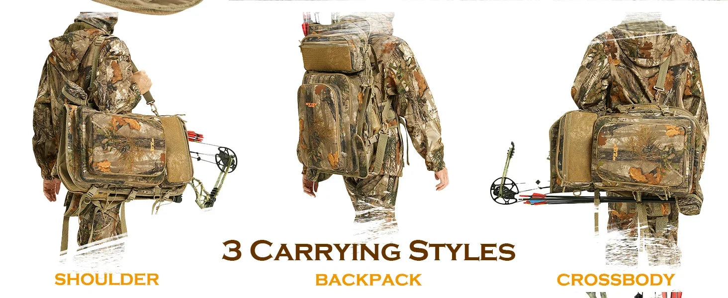 Bow Hunting Backpack & Tree Saddle Back Pack with Bow Holder