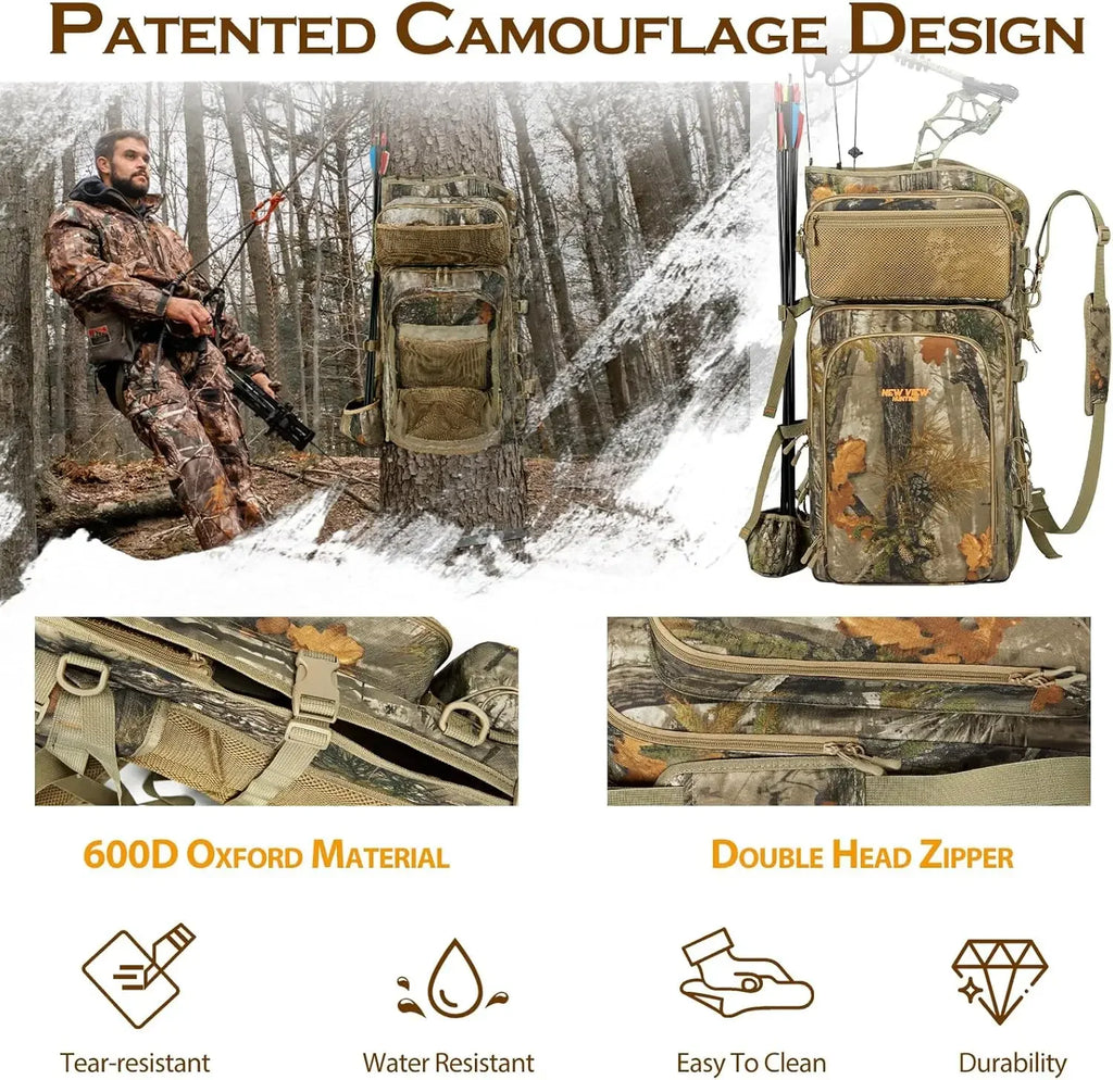Bow Hunting Backpack & Tree Saddle Back Pack with Bow Holder