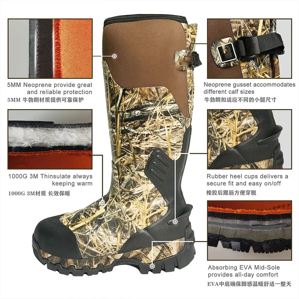 DualCover Premium Men’s Rubber Hunting Boots