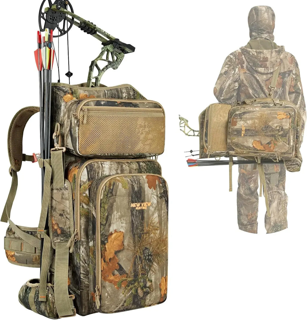 Bow Hunting Backpack & Tree Saddle Back Pack with Bow Holder