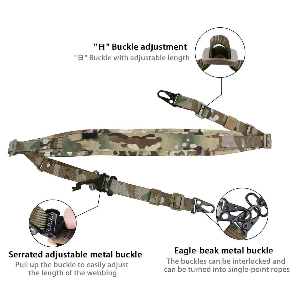 OBC 2 Point Rifle Sling With Clash Hook