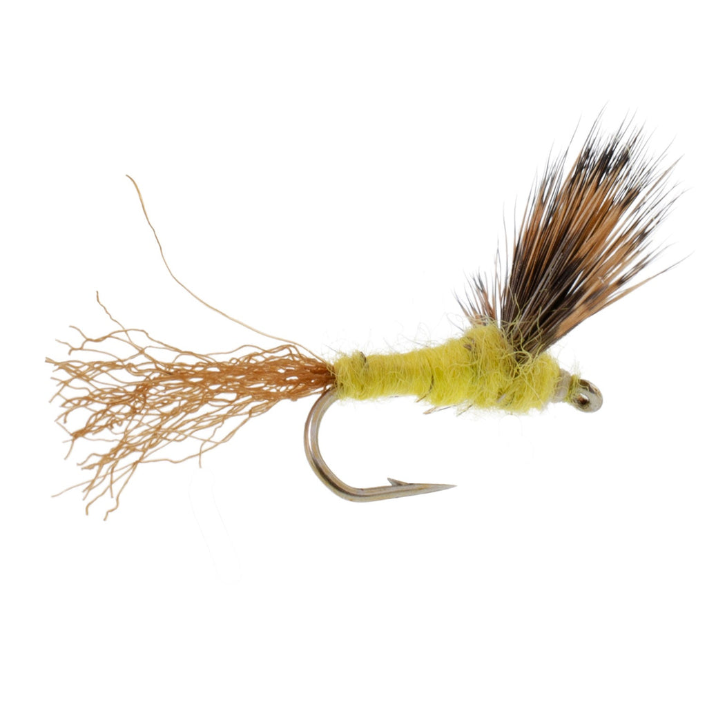 Sparkle Dun Pale Morning Dun PMD Yellow Body Mayfly 12 Flies Hook size 14