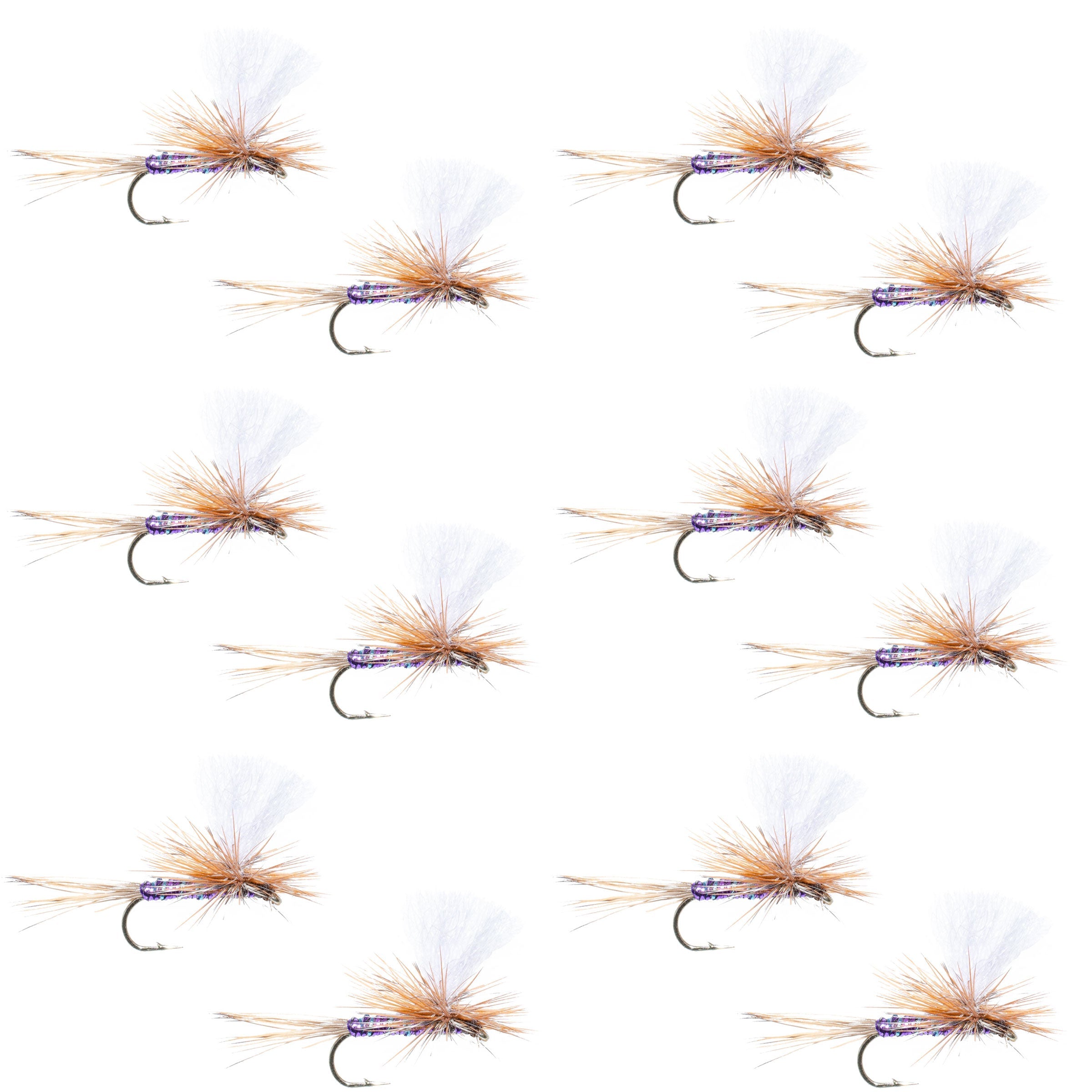 Parachute Super Flash Purple Haze Dry Fly - 12 Flies Size 18