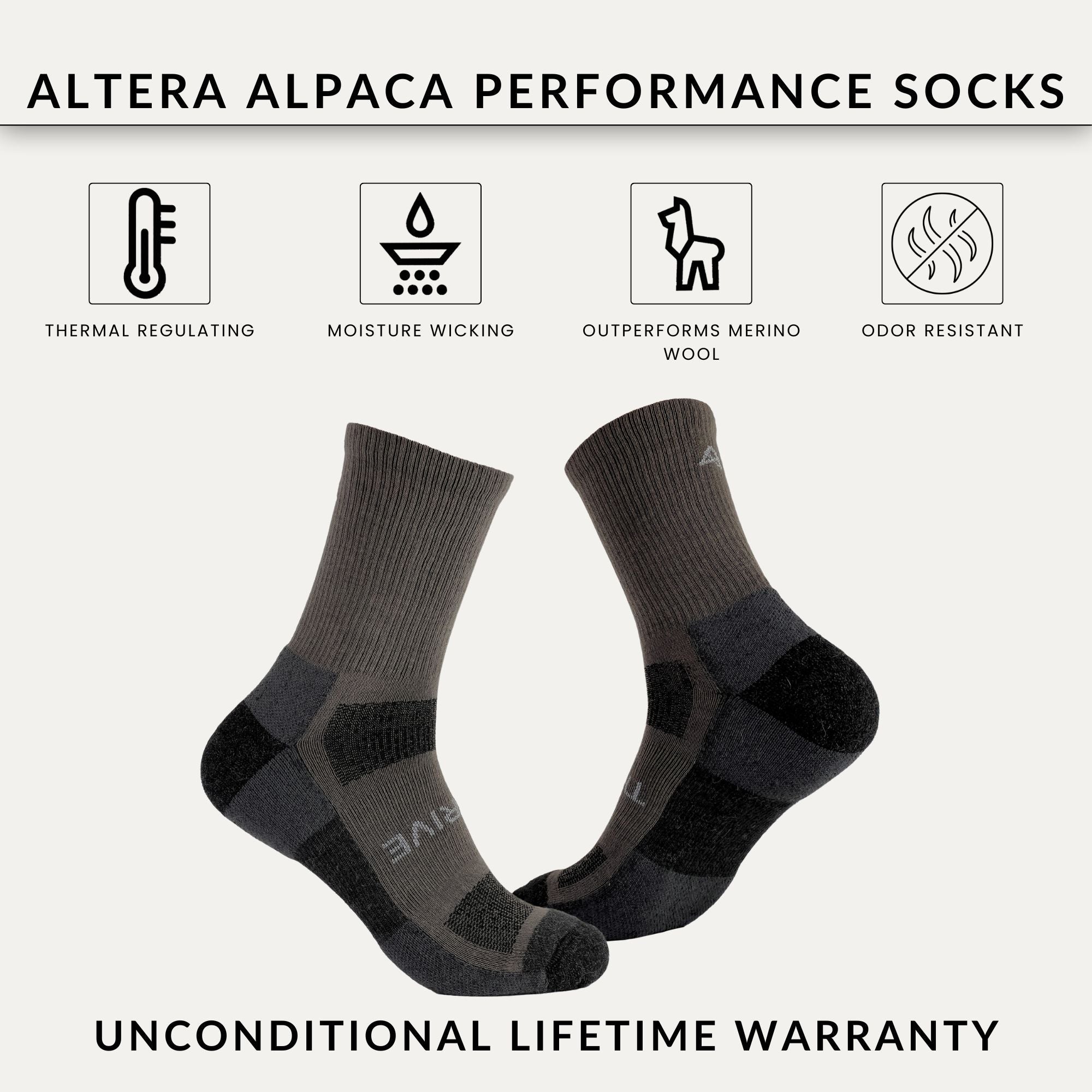 Thrive Lightweight 6" Crew Alpaca Sock