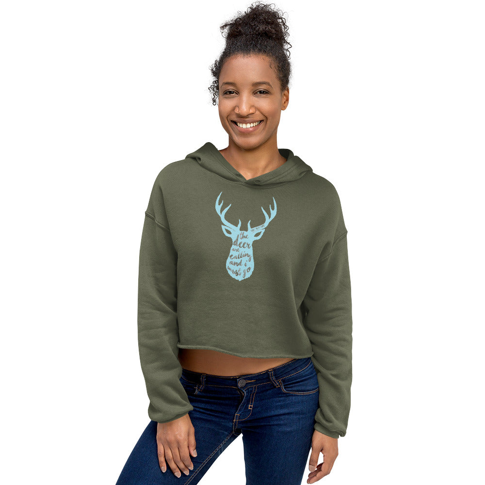 The Deer Are Calling Crop Hoodie