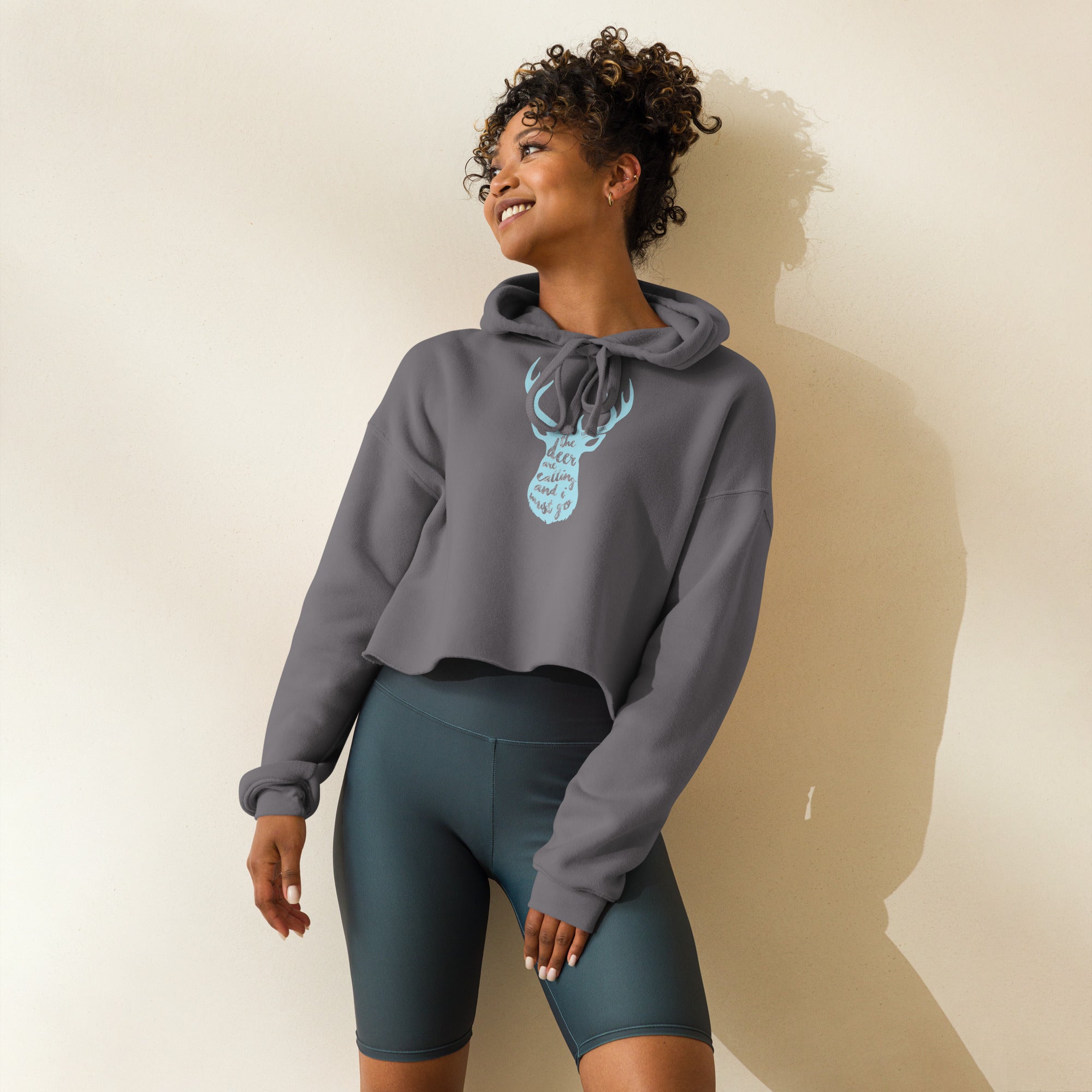 The Deer Are Calling Crop Hoodie